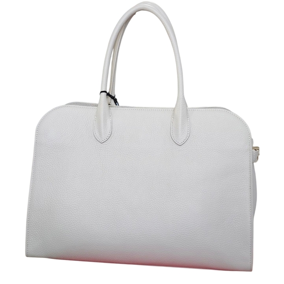 CLAUDIA FIRENZE Made In Italy Leather Pebbled Crossbody/hand Bag. White. NWT - Picture 1 of 16